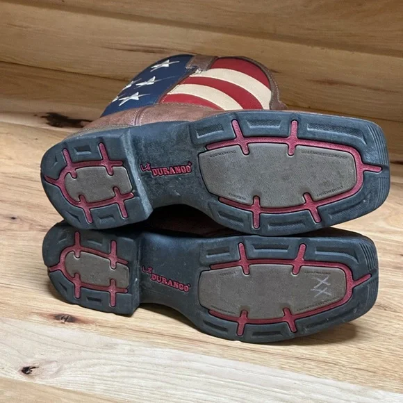 Durango Kids Brown Boots with Flag Design - Picture 9 of 10